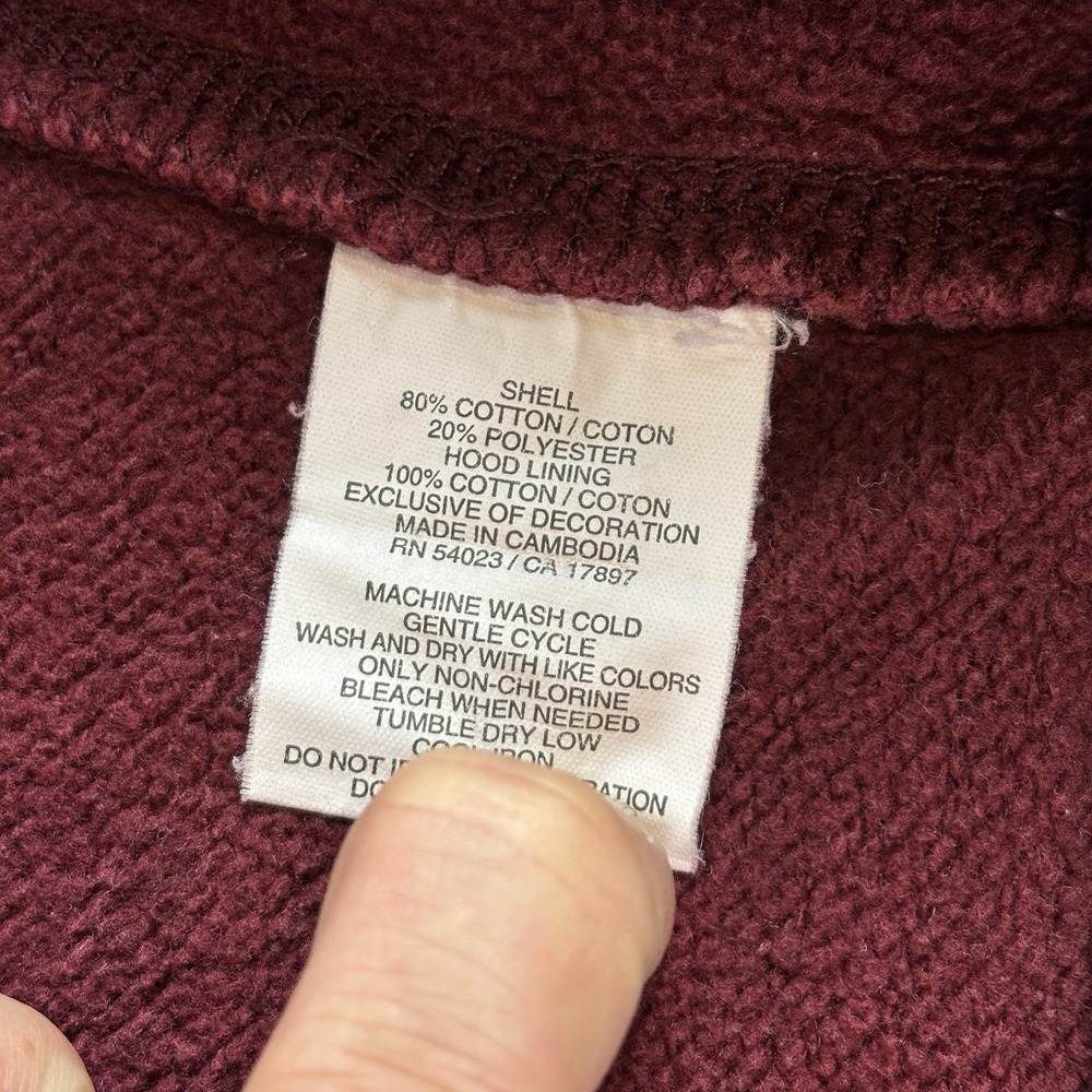 Old Navy Mens XL Maroon Basic Issue Distressed MB-550 Full Zip Hoodie VTG Heavy - Picture 8 of 14